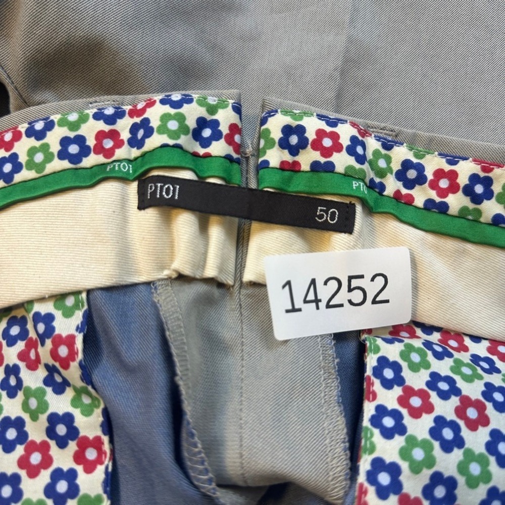PT01 Pantaloni Torino Pants Mens Size 50 Gray Unfinished Hem Unhemmed Men 34x36 - Picture 11 of 13